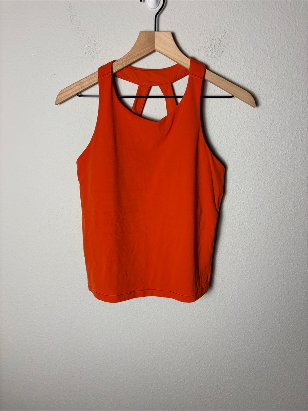 Athleta Transcend Support Top Tank Orange Red Open Back